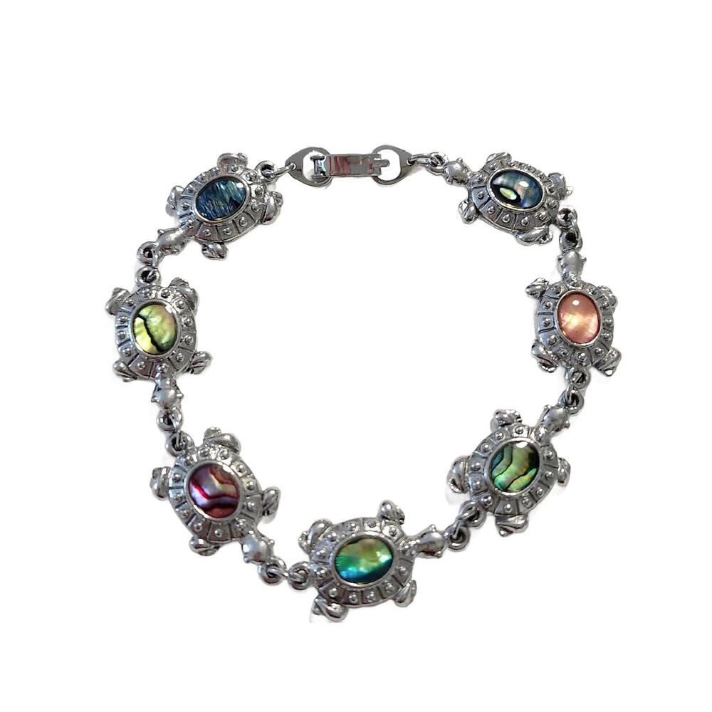 Vintage Abalone Turtle Bracelet Bracelet, 7.5" Long